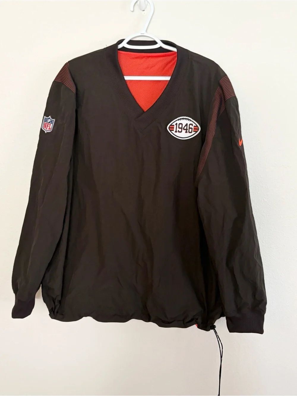 Nike Cleveland Browns Sideline Team ID Pullover Windbreaker Mens Size Large XL
